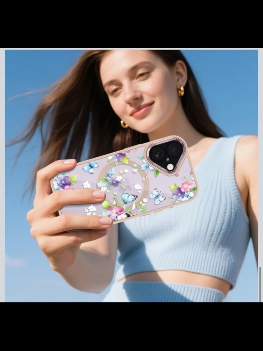 Floral Butterfly Protective Phone Case for iPhone 17 6.3” case anti-scratch